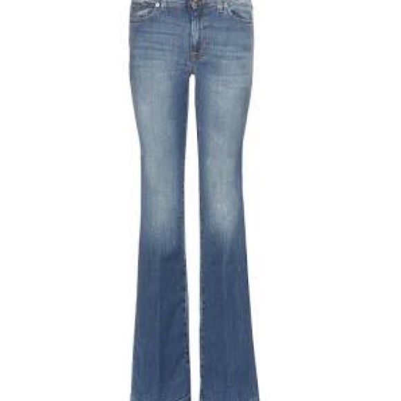 7 For All Mankind Blue Slim Flare Leg Jeans - Picture 1 of 7
